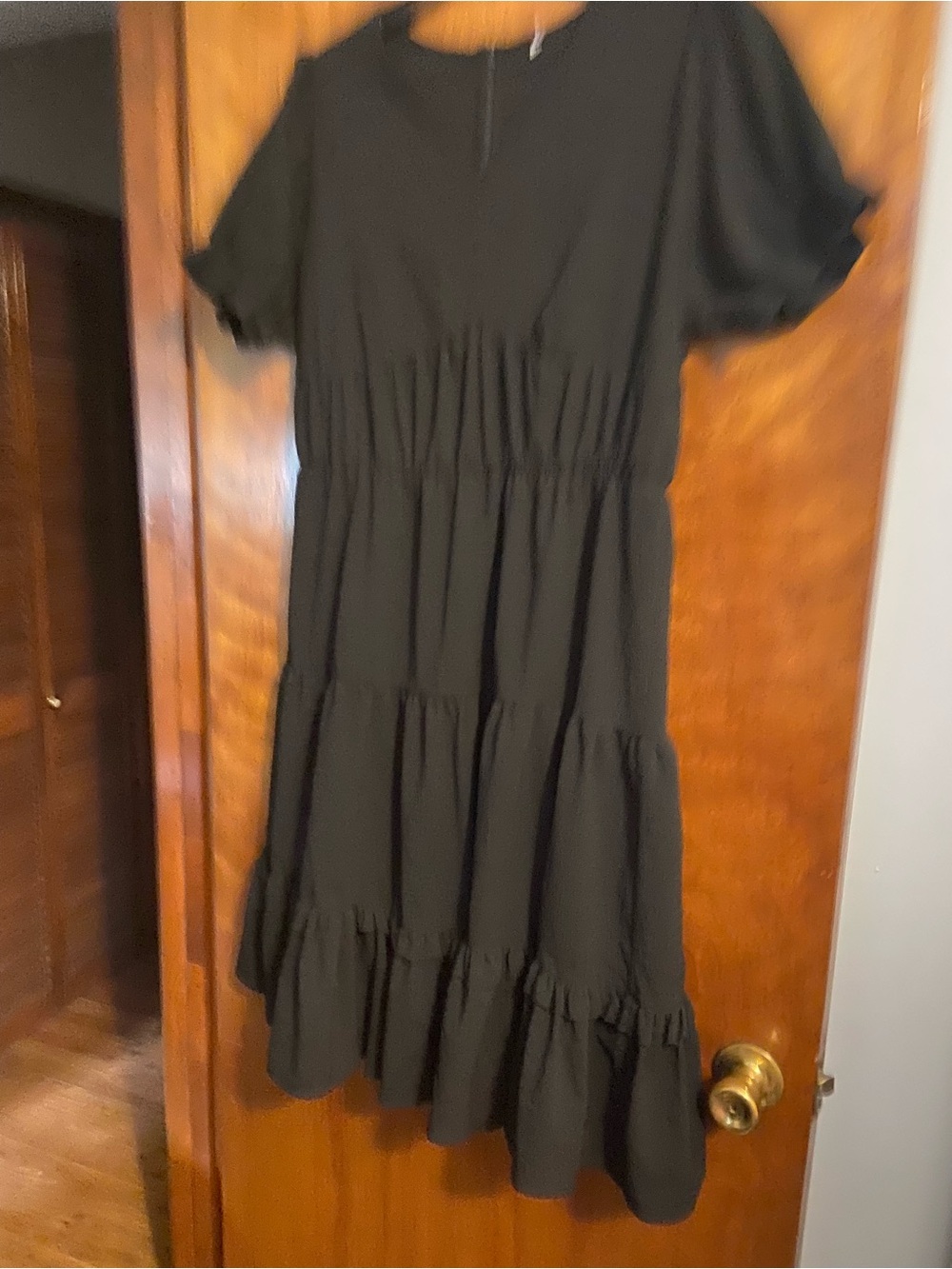 Tiered Midi Dress in Black